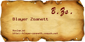 Blayer Zsanett névjegykártya