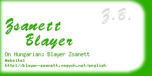 zsanett blayer business card